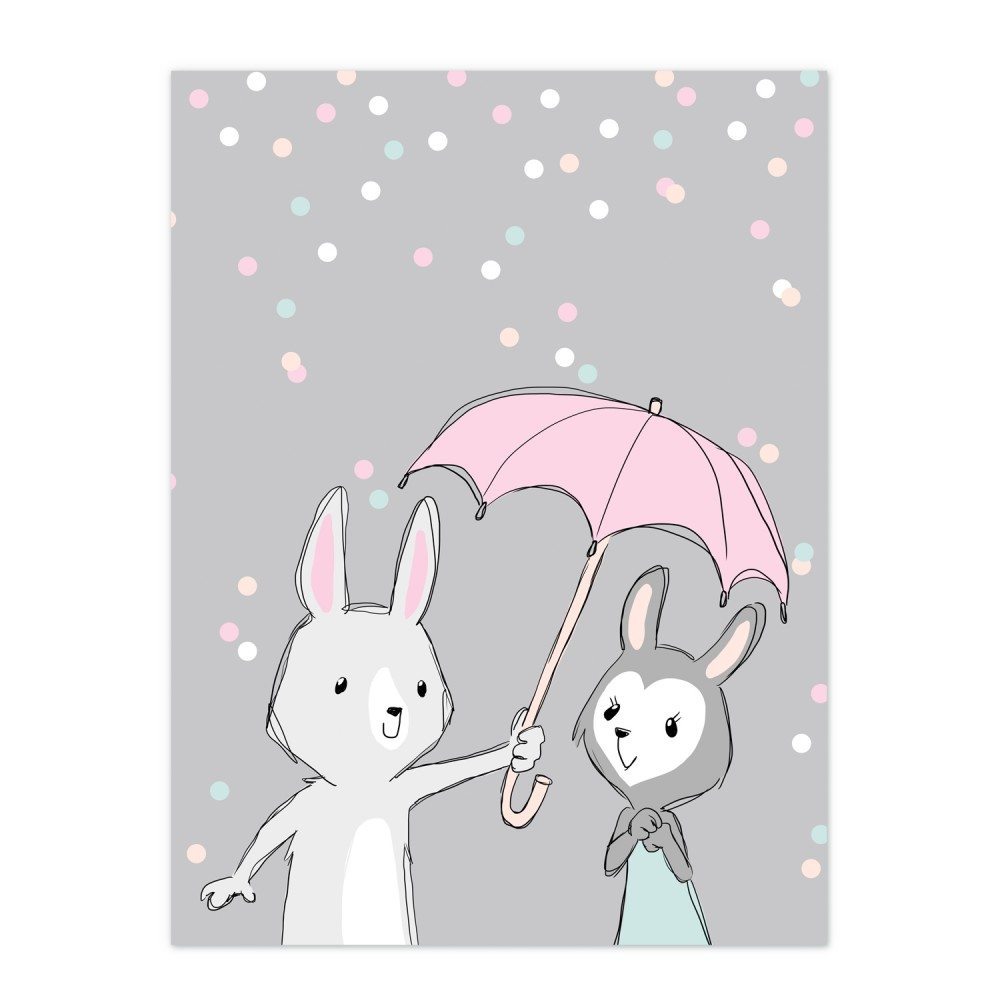 Billede af Be My Bunny Baby - Grå Børneplakat