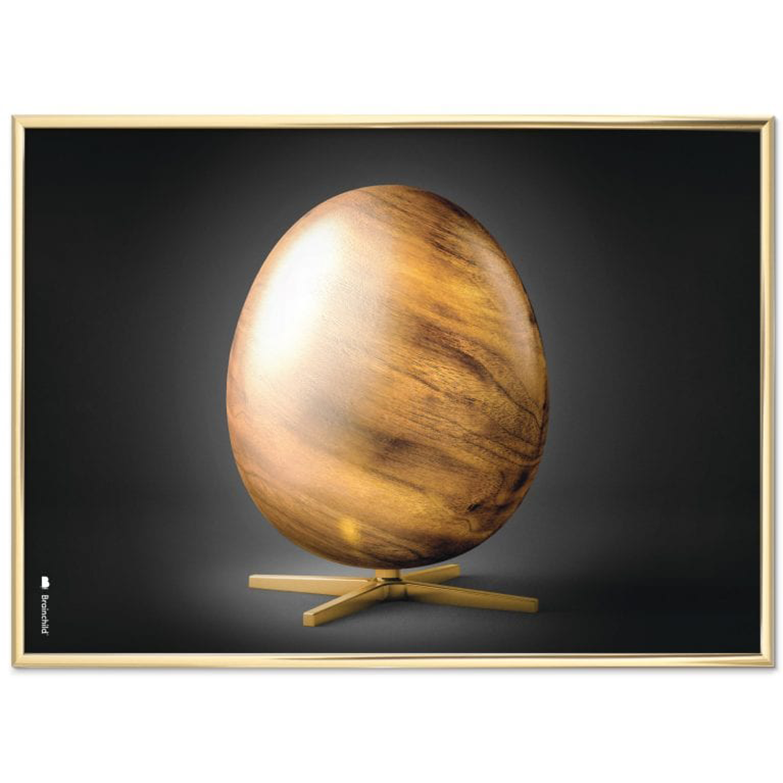 Billede af Plakat med Ægget Figuren - Sort Tværformat (inkl. ramme)