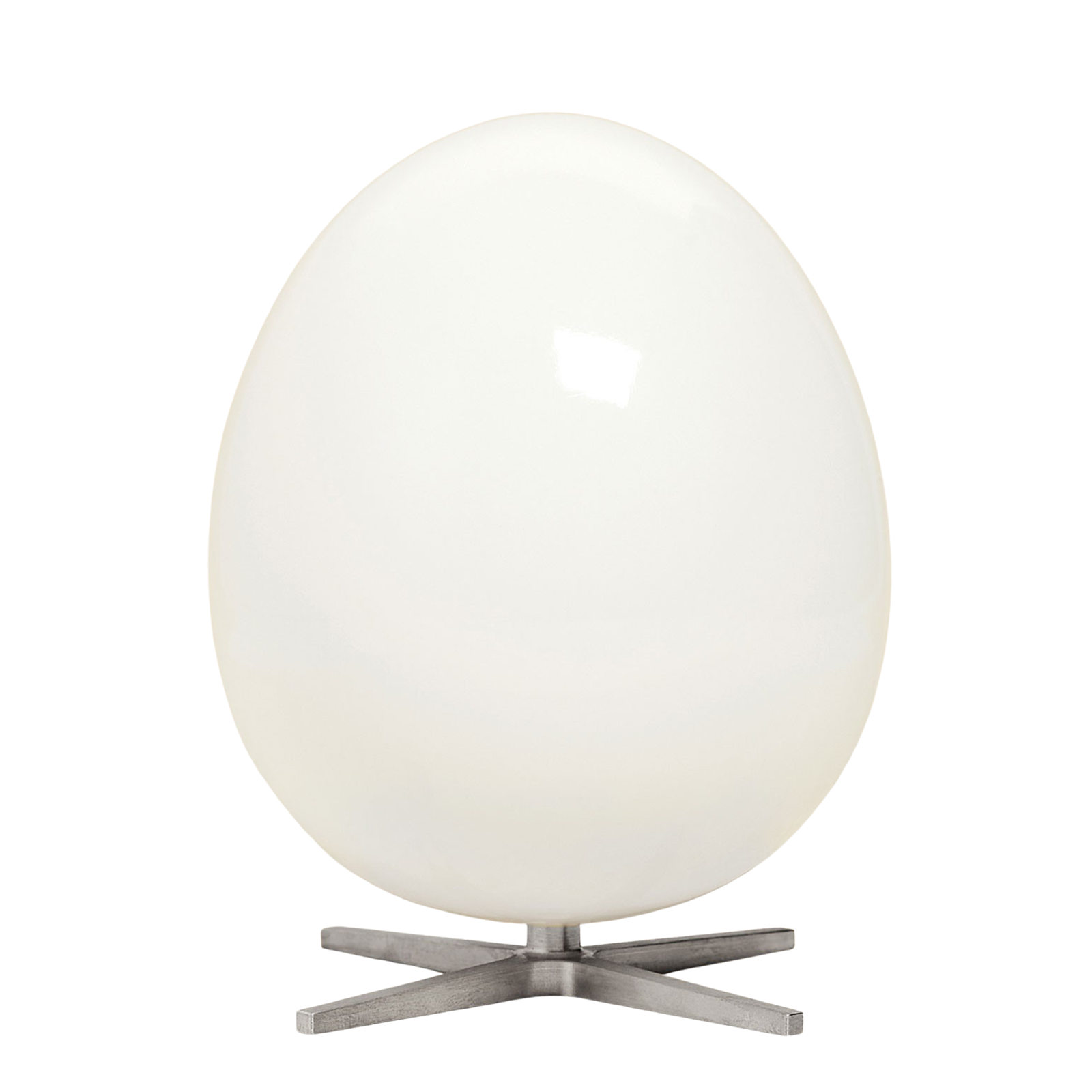 Billede af Ægget Figuren - Hvid/Sølv fod