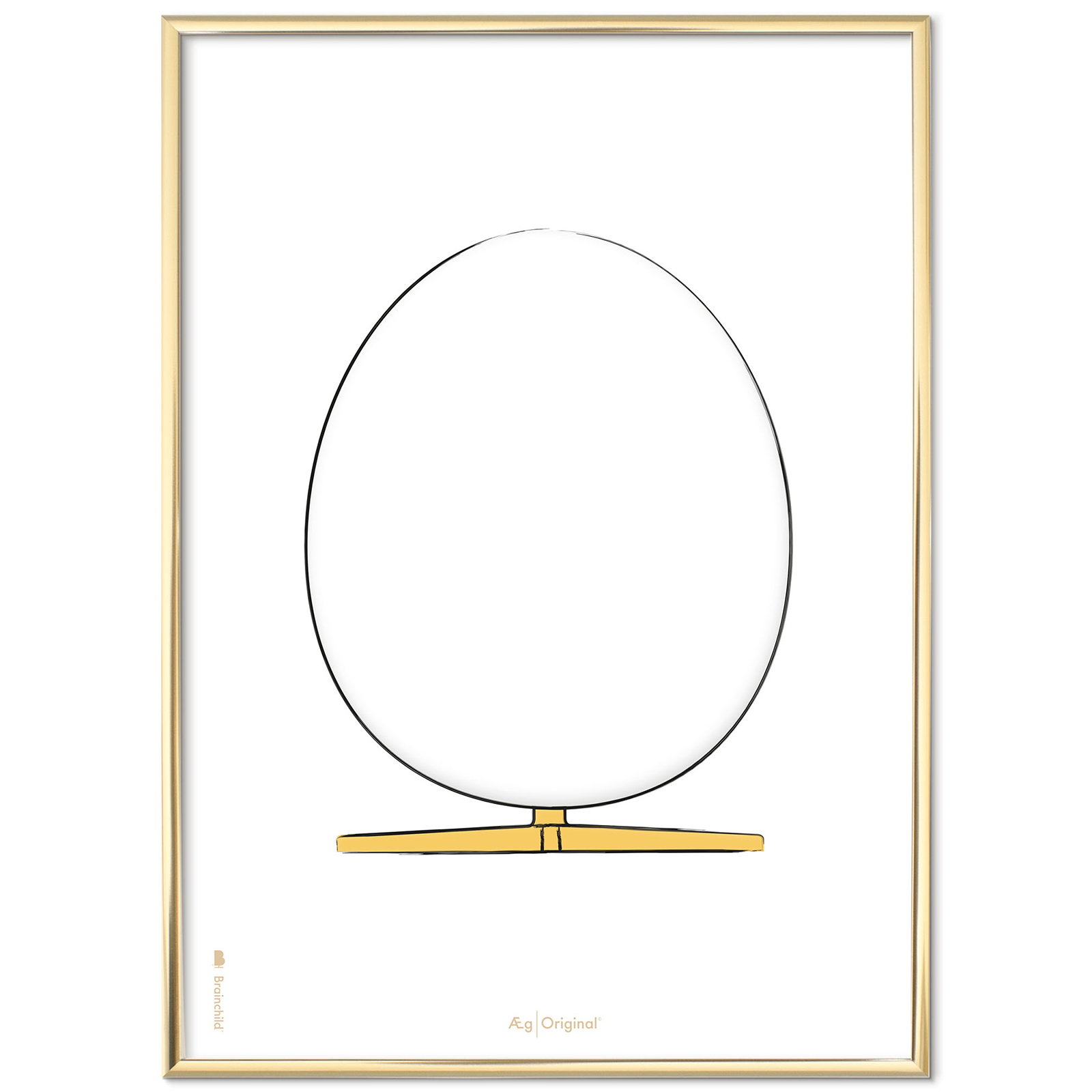 Billede af Plakat med Ægget Figuren - Designskitse, Hvid