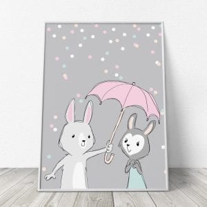 Be My Bunny Baby - Grå Børneplakat