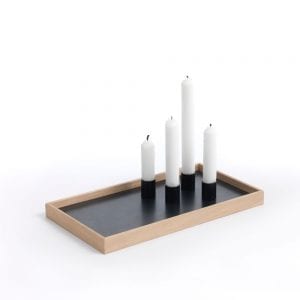 The Oak Men Bakke - Egetræ/Sort (Candle Tray)