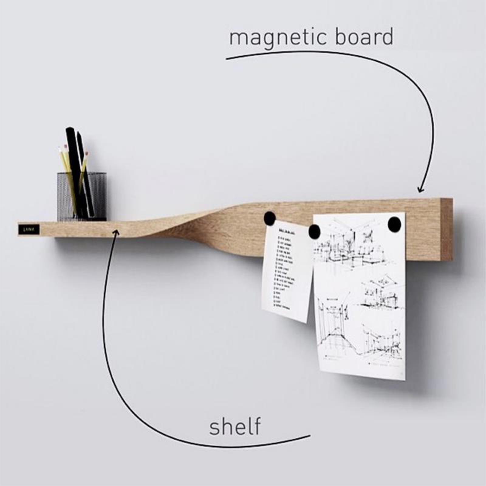 twist shelf - julegaveide - lawa design - hylde - magnetisk hylde - knivholder - julen2021 - modernhouse