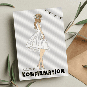indbydelser til konfirmation pige - konfirmations fest - mouse and pen