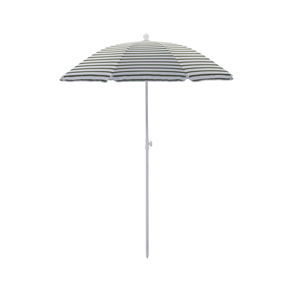 Strand/haveparasol, Oktogon by House Doctor (D: 180 cm. x H: 184 cm., Grøn/Hvid)