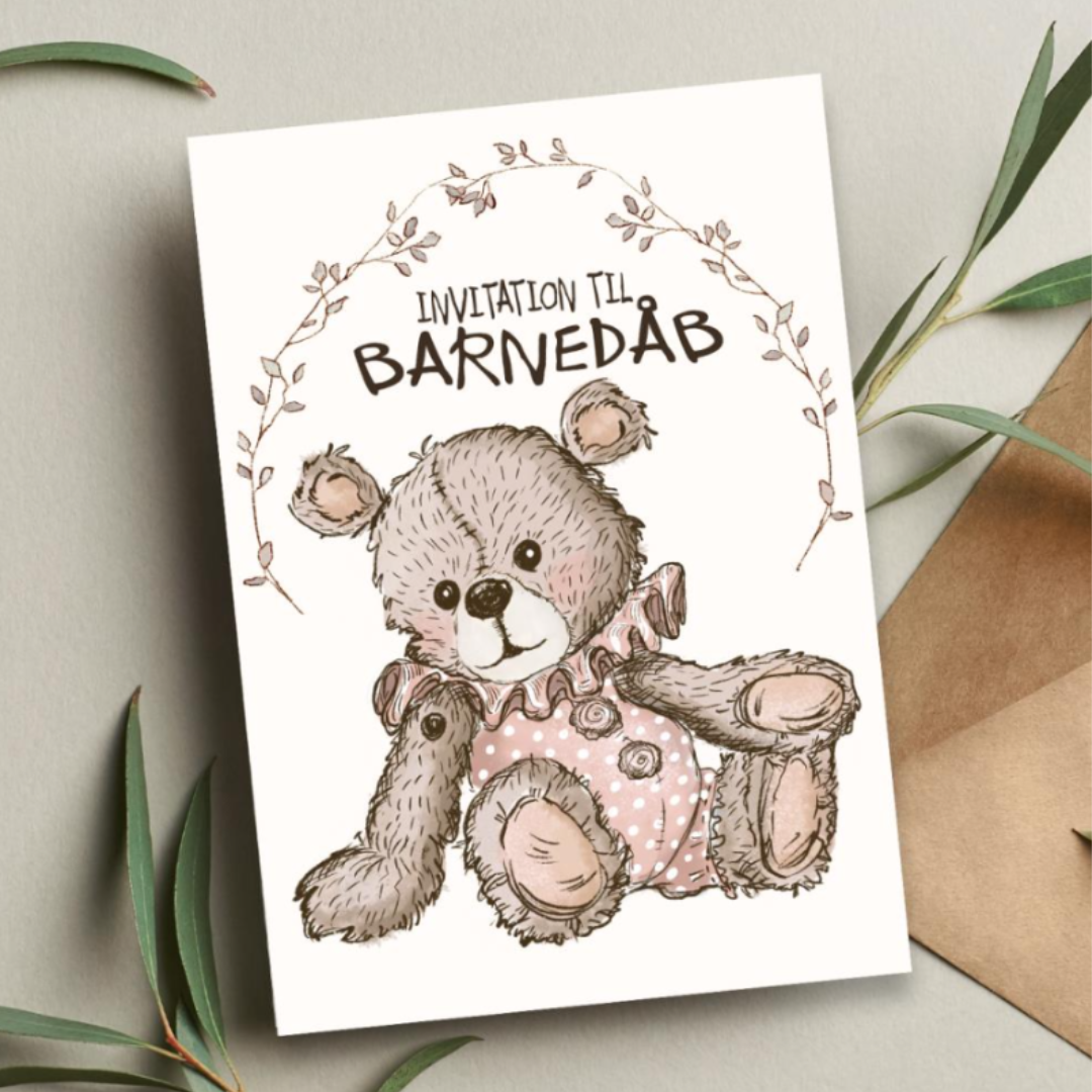 indbydelser til barnedaab - mouse and pen